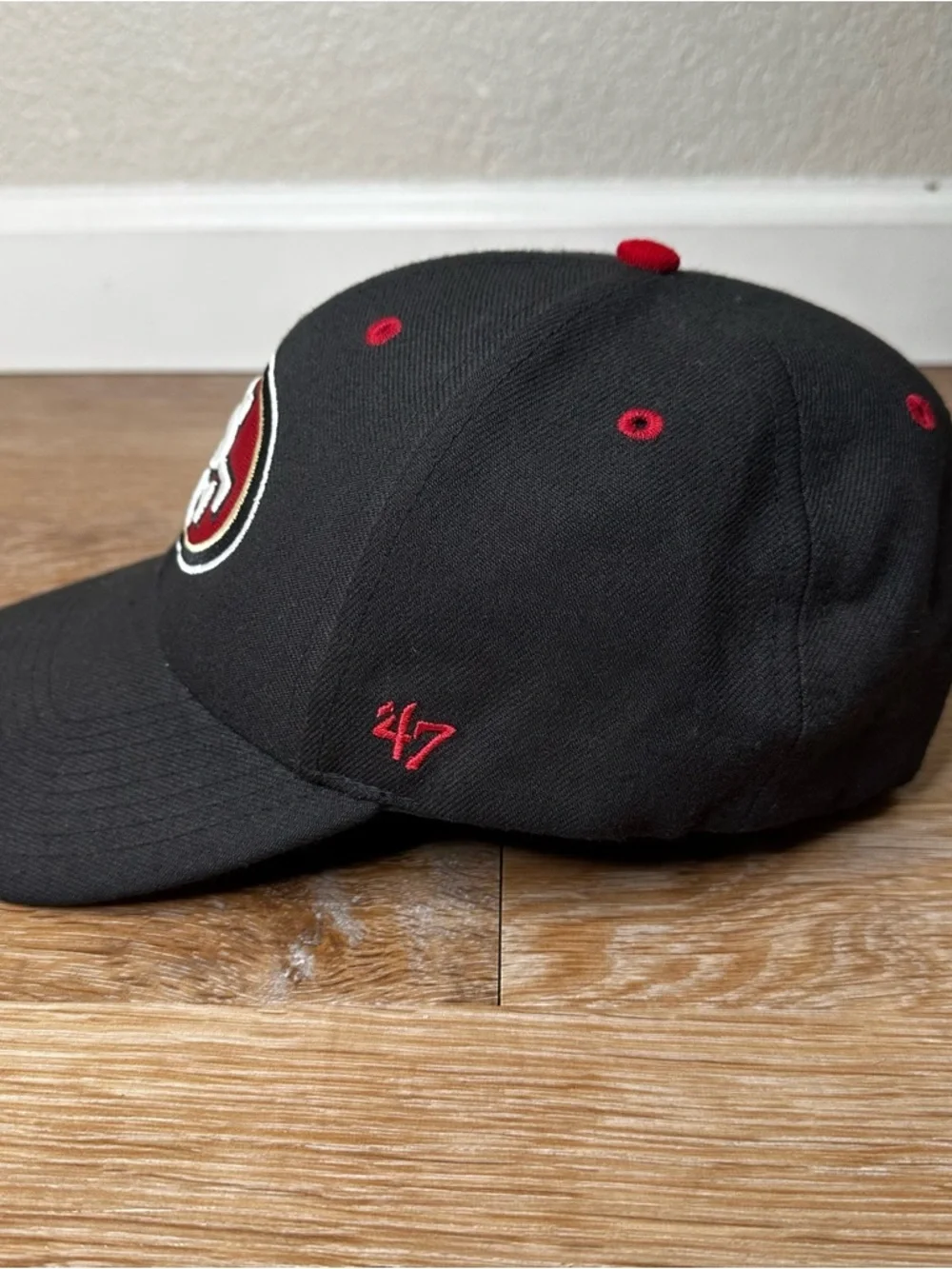 ‘47 Brand Wool Blend San Francisco 49ers Black Embroidered Cap Hat, OS